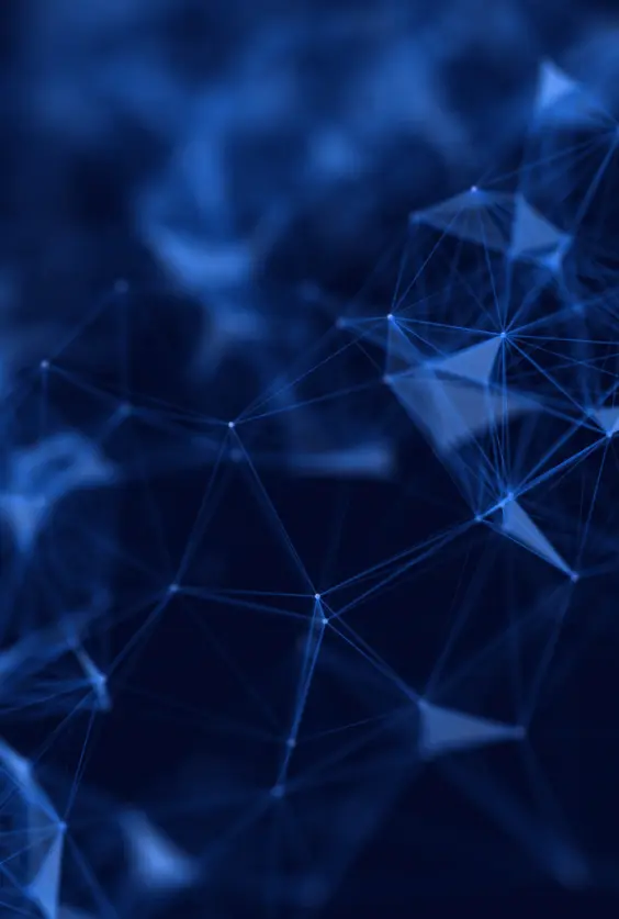 Blue abstract network of connected nodes and lines